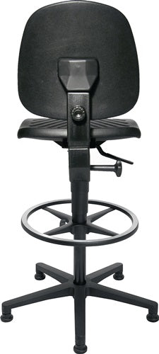 Arbeitsdrehstuhl TEC 40 Counter Bodengleiter + Fußring Polyurethanschaum schwarz 590-840 mm TOPSTAR – Ansicht 5
