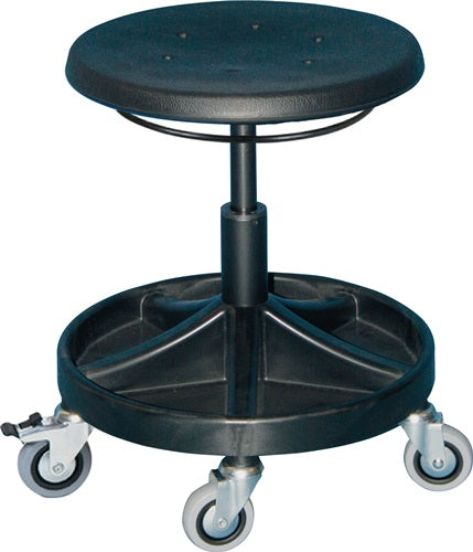 Drehhocker mit Rollen PU-Schaum schwarz Sitzhöhenverstellung 400-530 mm LOTZ