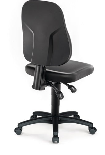 Arbeitsdrehstuhl Rollen Kunstlederpolster schwarz 450-620 mm BIMOS – Ansicht 3