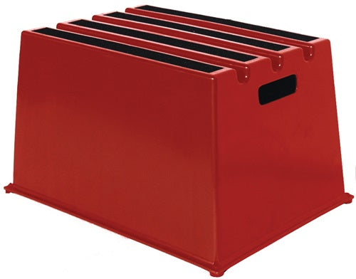 Schwerlasttritt Stufen einschl Plattform 1 Plattformhöhe 307 mm Kunststoff rot