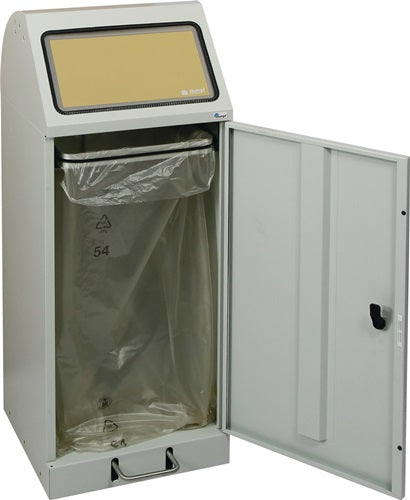 Wertstoffsammler 70 l H1000xB400xT380mm lichtgrau mit Müllsackhalter mit Trethebel STUMPF