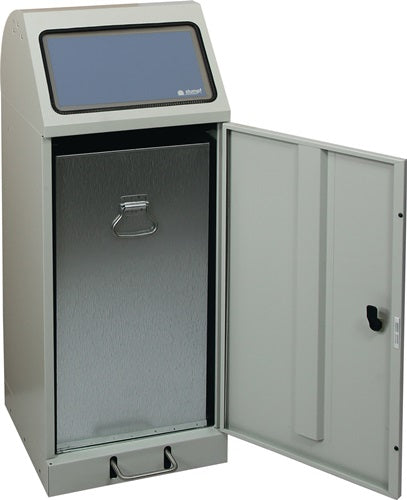 Wertstoffsammler 70 l H1000xB400xT380mm lichtgrau verzinkter Einsatz mit Trethebel STUMPF