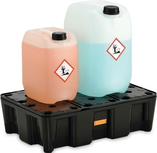 Auffangwanne 25 l L600xB400xH180mm Polyethylen mit PE-Rost CEMO – Ansicht 3