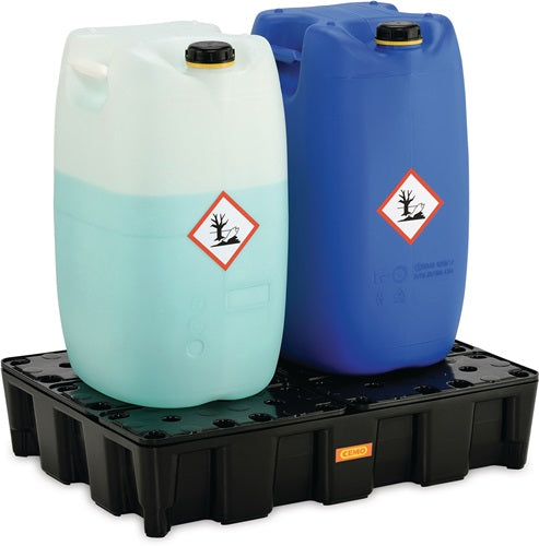 Auffangwanne 60 l L800xB600xH180mm Polyethylen mit PE-Rost CEMO – Ansicht 3