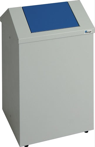 Putzwollkasten H570xB330xT310mm Gehäuse lichtgrau RAL 7035 / Klappe enzianblau RAL 5010 Stahlblech STUMPF