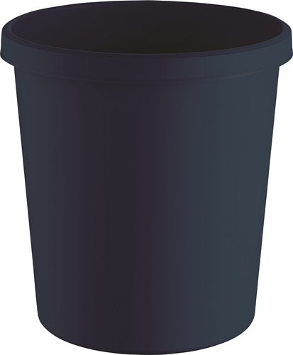 Papierkorb 18 l H331xØ315 mm mit Griffrand Kunststoff schwarz HELIT