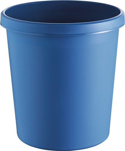 Papierkorb 18 l H331xØ315 mm mit Griffrand Kunststoff blau HELIT - VPE: 6
