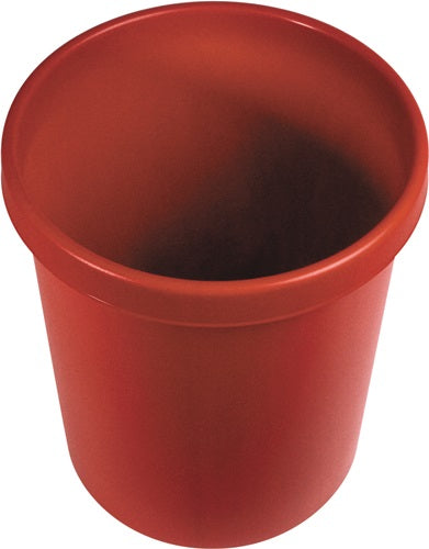 Papierkorb 18 l H331xØ315 mm mit Griffrand Kunststoff rot HELIT - VPE: 6 – Ansicht 3