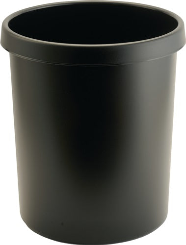 Papierkorb 30 l H405xØ350 mm mit Griffrand Kunststoff schwarz HELIT