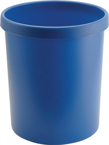 Papierkorb 30 l H405xØ350 mm mit Griffrand Kunststoff blau HELIT