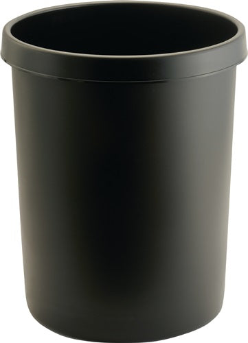 Papierkorb 45 l H480xØ390 mm mit Griffrand Kunststoff schwarz HELIT