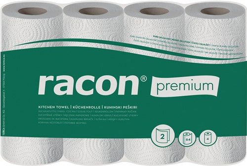 Küchenrolle racon® premium K-2 B220xL250ca mm weiß 2-lagig perforiert 4 Rollen / PAK RACON