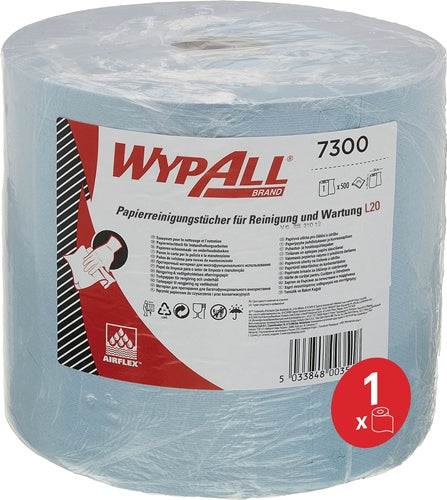 Wischtuch WYPALL L20 7300 L380xB235ca mm blau 2-lagig 500 Tücher / Rolle KIMBERLY-CLARK