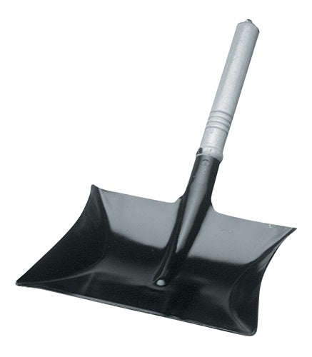 Kehrschaufel mit Holzgriff Kappe/Ring Blatt L220xB230 mm Metall schwarz lackiert