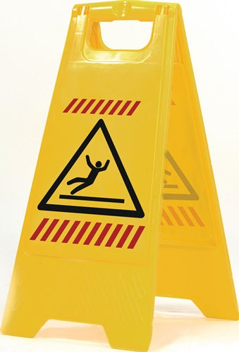 Warnschild Achtung Rutschgefahr Piktogramm B 300 x H 570 mm signalgelb / schwarz/rot SPRINTUS