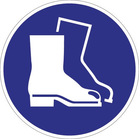 Gebotszeichen ASR A13/DIN EN ISO 7010 Fußschutz benutzen Folie