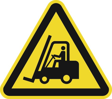 Warnzeichen ASR A13/DIN EN ISO 7010 200 mm Warnung vor Flurförderzeugen Kunststoff