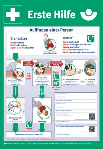 Erste-Hilfe-Plan nach DGUV Information 204-001 L410xB590 mm Kunststoff