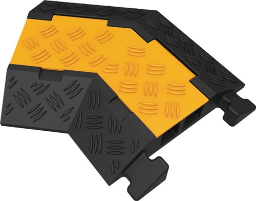 Schlauch- und Kabelbrücke H45mm Gummi schwarz/gelb links