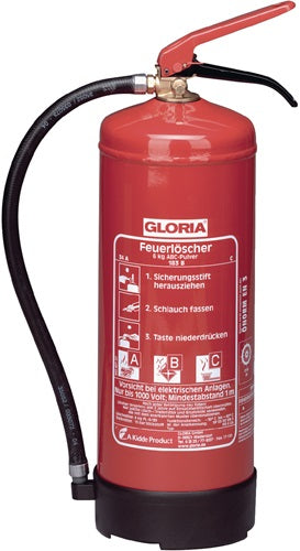 Dauerdruck-Pulverfeuerlöscher PD 6 G A 6 kg Brandklasse A 34 A 233 B C mit Wandhalter GLORIA