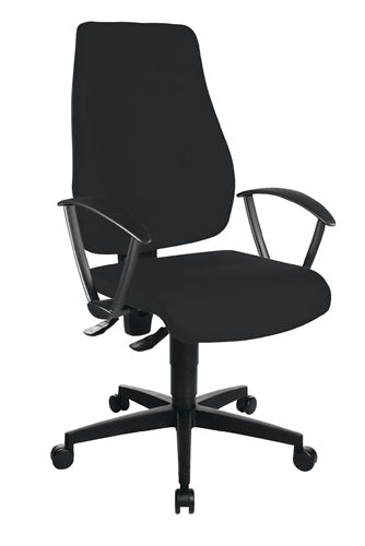 Bürodrehstuhl mit Permanentkontakt schwarz 420-550 mm ohne Armlehnen Tragfähigkeit 110 kg TOPSTAR