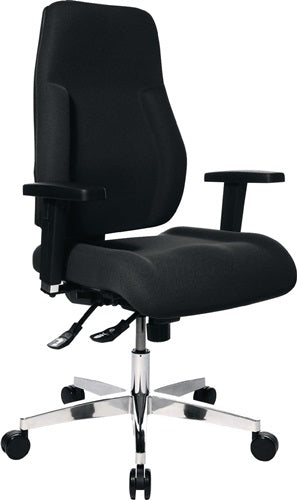 Bürodrehstuhl mit Punktsynchrontechnik schwarz 430-510 mm ohne Armlehnen Tragfähigkeit 110 kg TOPSTAR