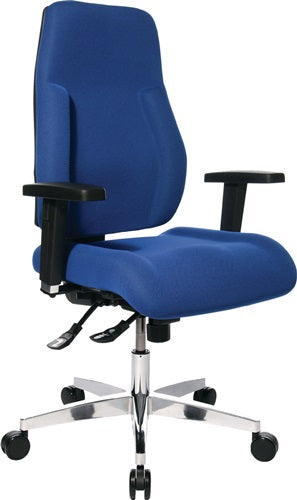 Bürodrehstuhl mit Punktsynchrontechnik blau 430-510 mm ohne Armlehnen Tragfähigkeit 110 kg TOPSTAR