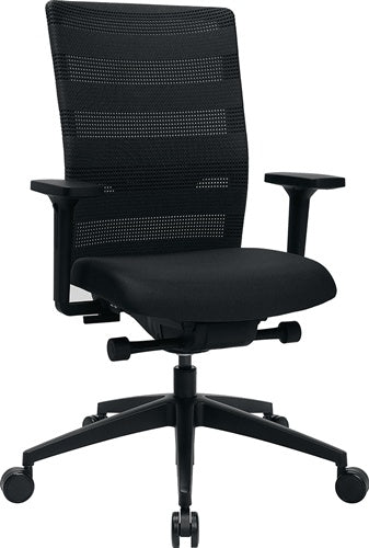 Bürodrehstuhl mit Synchrontechnik schwarz 450-570 mm mit Armlehnen Tragfähigkeit 110 kg TOPSTAR