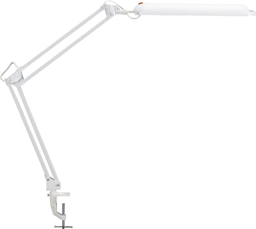 Schreibtischleuchte Metall / Kunststoff weiß Höhe max 380 mm mit Tischklemme mit LED