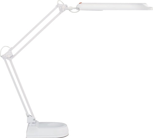 Schreibtischleuchte Metall / Kunststoff weiß Höhe max 410 mm Standfuß mit LED