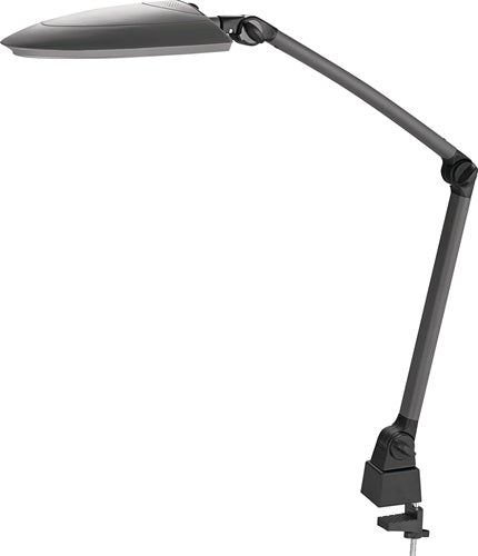 Schreibtischleuchte Kunststoff schwarz/anthrazit Standfuß und Tischklemme mit LED