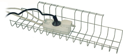 Kabelkorb B490xT100xH80-85mm silber passend für Schreibtisch