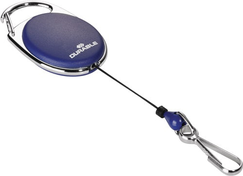 Ausweißhalter mit Federhaken Bandlänge 800 mm blau DURABLE - VPE: 5