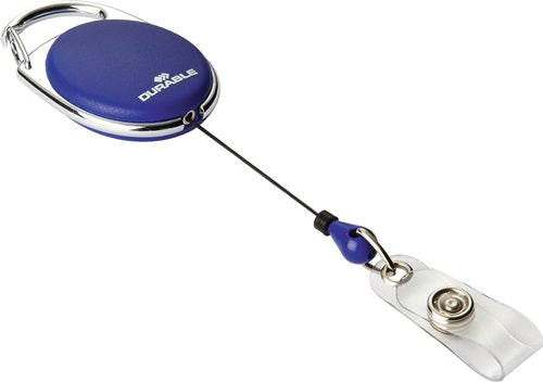 Ausweißhalter mit Druckknopfschlaufe Bandlänge 800 mm blau DURABLE