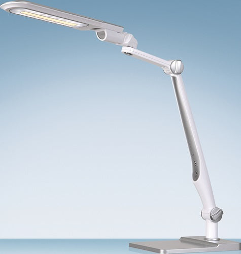 Schreibtischleuchte LED Multiflex ABS Eisen PS weiß/silber Höhe 600 mm mit Standfuß und Klemme LED HANSA