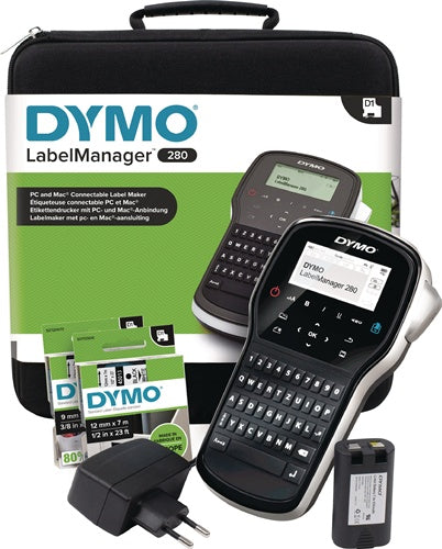 Beschriftungsgerät Label MANAGER 280 Schriftbandbreiten 6 9 12 mm Kofferset Breite x Länge DYMO