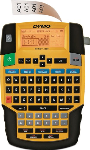 Beschriftungsgerät Rhino 4200 Schriftbandbreiten 6 9 12 19 mm Kofferset Breite 103 mm x Länge 215 mm DYMO – Ansicht 3
