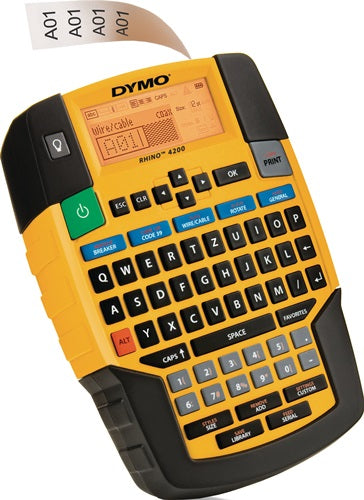Beschriftungsgerät Rhino 4200 Schriftbandbreiten 6 9 12 19 mm Kofferset Breite 103 mm x Länge 215 mm DYMO – Ansicht 4