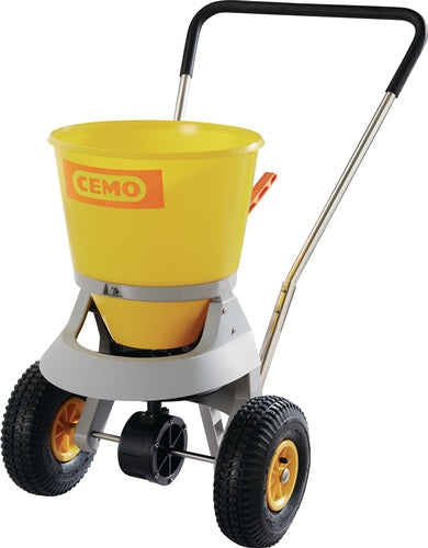 Streugutwagen 20 l Kunststoff gelb Bereifung Luft mit Streumengenregler 1-4 m CEMO