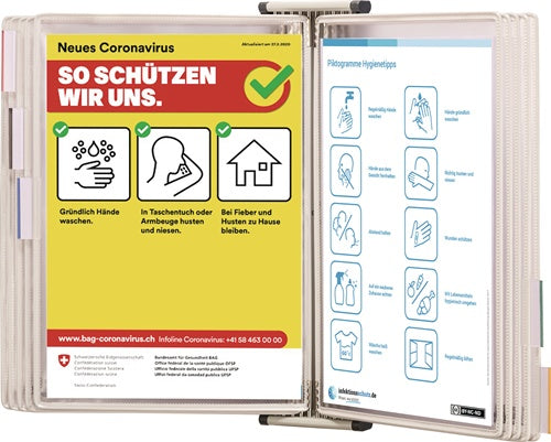 Wandhalter 10 Sichttafeln weiß lackiertfA4 TARIFOLD
