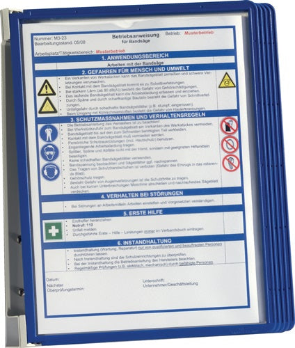 Wandhalter 5 Sichttafeln dunkelblau mit Profilrahmenf DURABLE