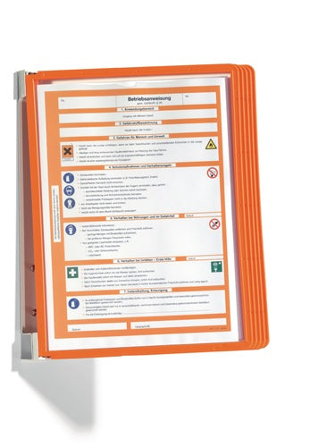 Wandhalter 5 Sichttafeln orange mit Profilrahmenf DURABLE