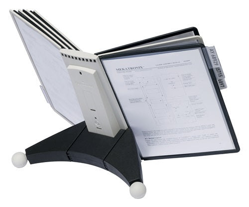 Tischständer Kunststoff schwarz/grau 10 Sichttafeln DIN A4 mit Profilrahmen DURABLE