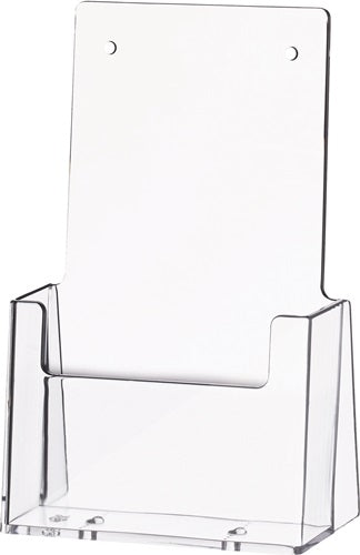 Tischprospekthalter 1/3 DIN A4/C6 lang Kunststoff transparent freistehend HELIT