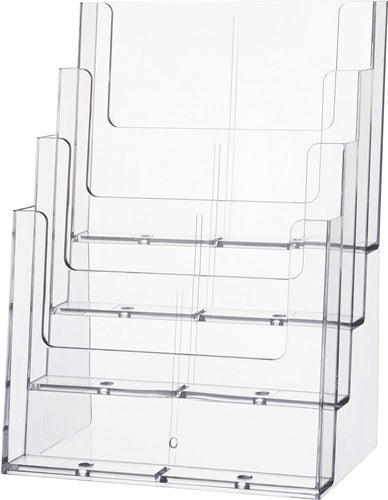 Tischprospekthalter 4 x DIN A4 hoch Kunststoff transparent freistehend HELIT