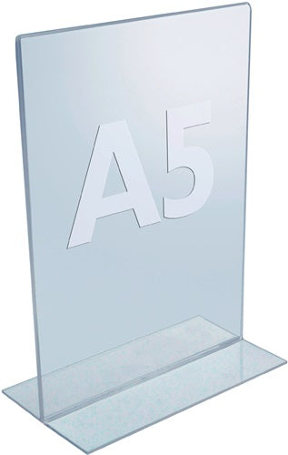 Tischaufsteller DIN A5 Acryl transparent freistehend