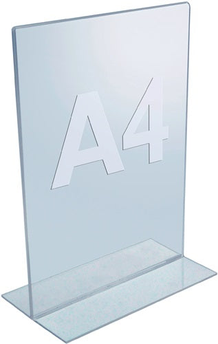 Tischaufsteller DIN A4 hoch Acryl transparent freistehend