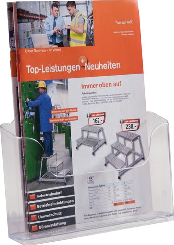 Prospekthalter DIN A4 Acryl transparent