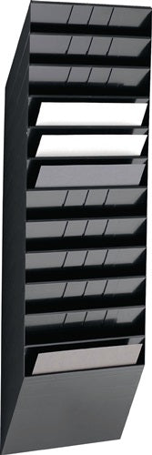 Prospekthalter H1045xB348xT95mm Anzahl Fächer 12 A4 quer Polystyrol schwarz DURABLE