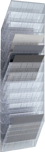Prospekthalter H1045xB348xT95mm Anzahl Fächer 12 A4 quer Polystyrol transparent DURABLE